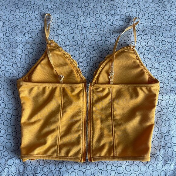 Trendy Yellow Cropped Tank - Picture 2 of 3